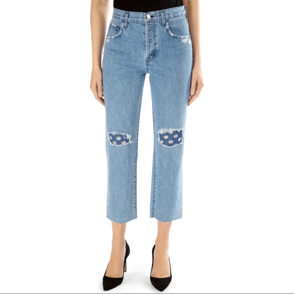 J BRAND Wynne High Waist Crop Straight Leg Jeans